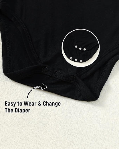 DEFAHN 2PCS Visocse from Bamboo Baby Rompers Unisex Onsies Solid Short Sleeve Baby Bodysuit 0-24 Months