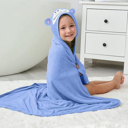 HIPHOP PANDA Hooded Towel - Rayon Made from Bamboo, Bath Towel with Bear Ears for Newborn, Babie, Toddler, Infant - Absorbent Large Baby Towel - Gorilla, 37.5 x 37.5 Inch