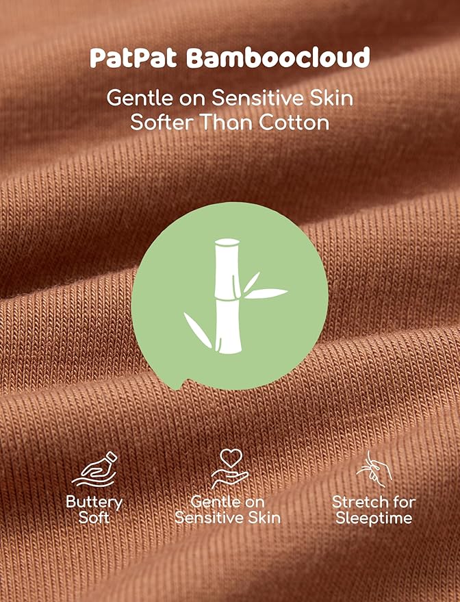 PATPAT Baby Sleeper Gown with Bamboo Viscose for Newborn Girls Boys, Knotted Nightgown with Mittens for Infant Home Coming