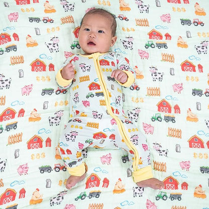 LollyBanks Baby Pajamas, 2-Way Zipper Infant Romper, 95% Viscose Made from Bamboo and 5% Spandex, Baby Sleepers