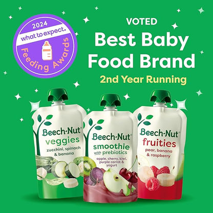 Beech-Nut Turkey Baby Food Pouches with 4g of Protein, Turkey Butternut Squash Corn & Spinach, Baby Puree Meat Baby Food Pouch, Stage 2, 3.5 oz Pouch (12 Pack)