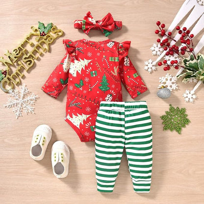 Aalizzwell Preemie Newborn Infant Baby Girls Clothes Ribbed Romper Bodysuit Pants Set Fall Winter Outfits