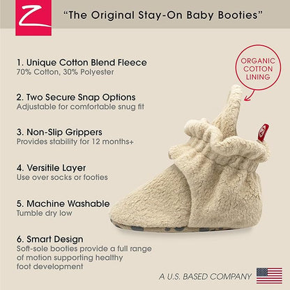 Zutano Unisex Fleece Baby Booties, Two Snap Closure, Newborn to 24 Months