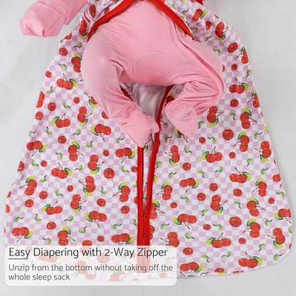 LollyBanks Sleep Sack, 100% Cotton Neutral Baby Sacks, 0.5 TOG Sleep Sacks Lightweight with 2-Way Zipper