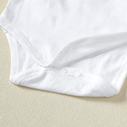 0-24M Infant Girls Ruffle Collar Romper Baby Girl Solid Color Bodysuit Casual Jumpsuit (White short, 9-12 Months)