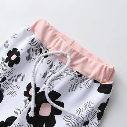 Eghunooy Baby Girl Clothes Long Sleeve Floral Hoodie Sweatshirt Pants with Pocket Headband Outfit Sets