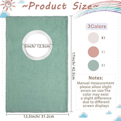 Foaincore 3 Pieces Full Coverage Toddler Bibs Pullover Baby Bibs Absorbent Cotton Terry Towel Toddler