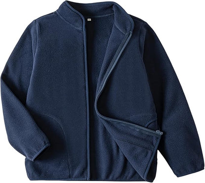 Toddler Fleece Jacket Kids Lightweight Outerwear Boys Girls Long Sleeve Fall Spring Coat 2-12 Years
