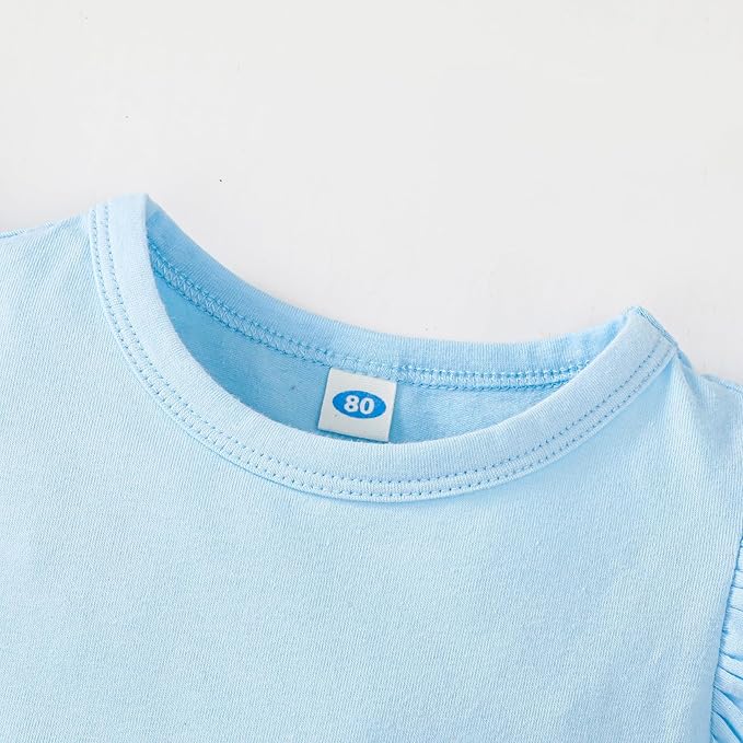 Magic Park 0-24M Infant Girl Romper Baby Girls Solid Color Bodysuit Toddler Ruffle Jumpsuit Shirts Casual Tops Baptism Shirt