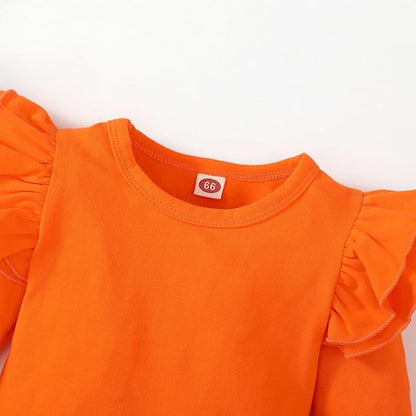 Baby Girl Solid Color Romper Infant Ruffle Sleeve Bodysuit One Piece Outfit Toddler Jumpsuit clothes