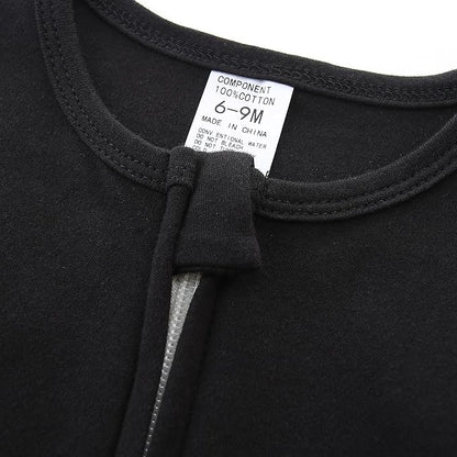 Baby Romper 100% Organic Cotton Pajamas One Piece Long Sleeve Zipper Footie Onesie for 0~12M Baby