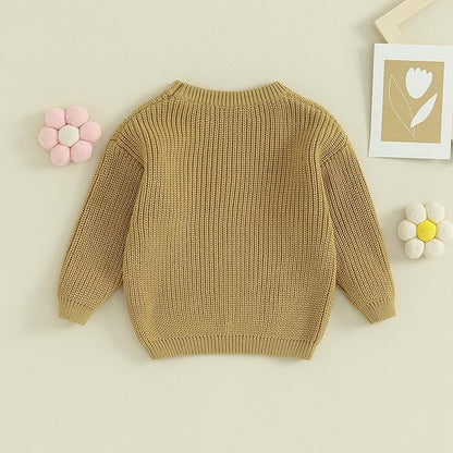 Mubineo Baby Girl Winter Clothes Cute Flower Sweater Crewneck Pullover Long Sleeve Knit Newborn Infant Sweaters
