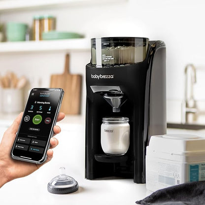 Baby Brezza Formula Pro Advanced WiFi Formula Dispenser - Automatically Mix a Warm Formula Bottle From Your Phone Instantly – Easily Make Bottle With Automatic Powder Blending Machine, Black