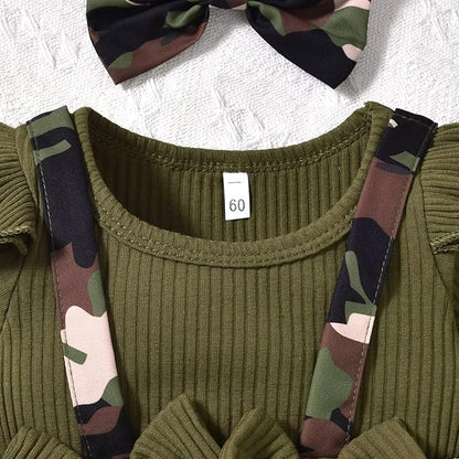 Unutiylo Preemie Newborn Baby Girl Clothes Romper Suspender Dress Fall Winter Outfits Ruffle Long Sleeve Jumpsuit