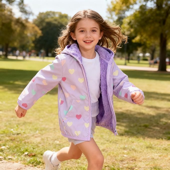 Feidoog Toddler Fleece Jacket Baby Boys Girls Hooded Zipper Long Sleeve Thick Warm Outerwear