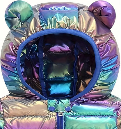 Toddler Winter Coats Puffer Padded Jacket Baby Boys Girls Bear Hoods Down Jacket Light Weight Infant Outerwear