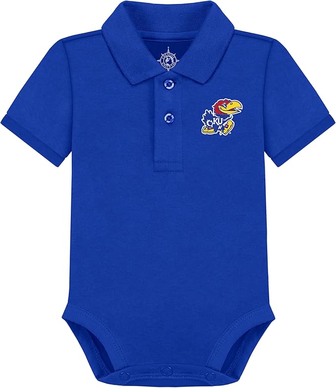 Creative Knitwear College Baby Polo Bodysuit Solid - Team Logo, Multiple Colors, for Boys & Girls (0-12 Months)