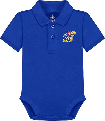 Creative Knitwear College Baby Polo Bodysuit Solid - Team Logo, Multiple Colors, for Boys & Girls (0-12 Months)