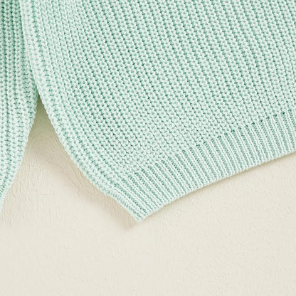 Newborn Baby Boy Girl Knit Sweater Long Sleeve Solid Winter Warm Sweatshirt Top Outfit Infant Toddler Fall Clothes