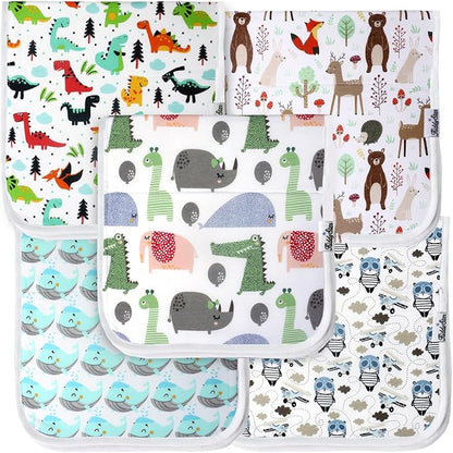 5-Pack Organic Cotton Burp Cloths – Large, Ultra-Soft 3-Layer Towels for Burping, Shoulder & Hand Use, Highly Absorbent