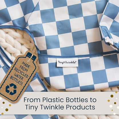 Tiny Twinkle Mess-Proof Baby Bibs for Eating | Waterproof, Wipeable Toddler Bibs with Catch-All Pocket | Feeding Bibs for Girls & Boys(5 Pack,Unisex Solids)