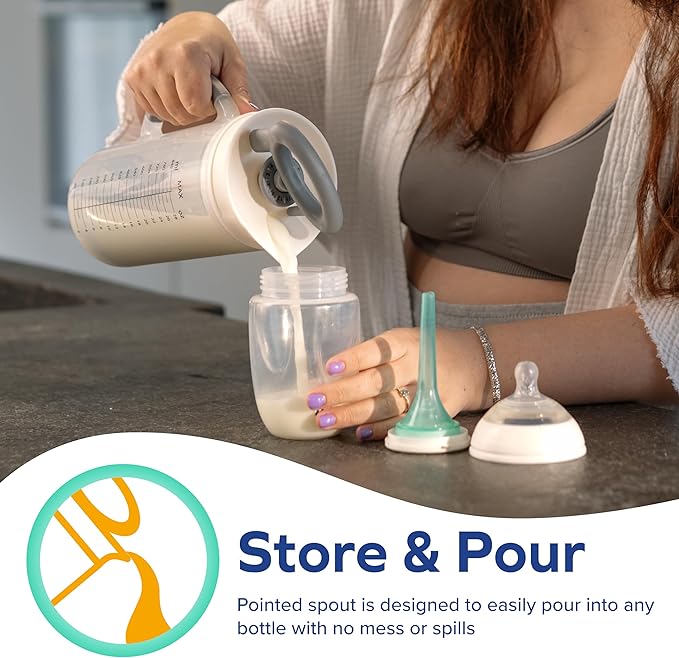 Dr. Talbot's Baby Formula Mixer and Breast Milk Storage Pitcher - Spill-Free, Clump-Free Formula Mixing Bottle - 32 oz - Baby Essential for New Parents