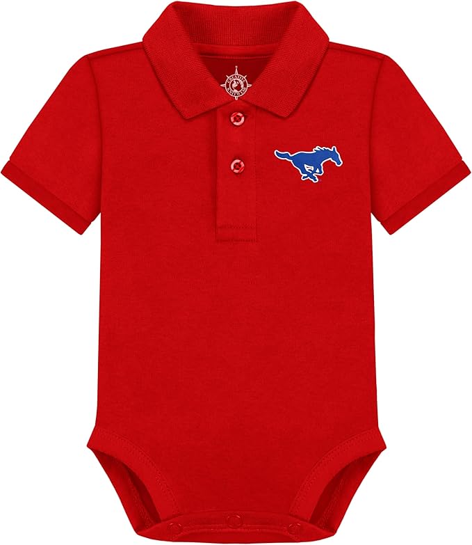 Creative Knitwear College Baby Polo Bodysuit Solid - Team Logo, Multiple Colors, for Boys & Girls (0-12 Months)