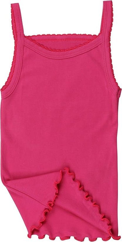 ToBeInStyle Girl's 4 Pack Ruffle Hem Spaghetti Strap Tank Tops