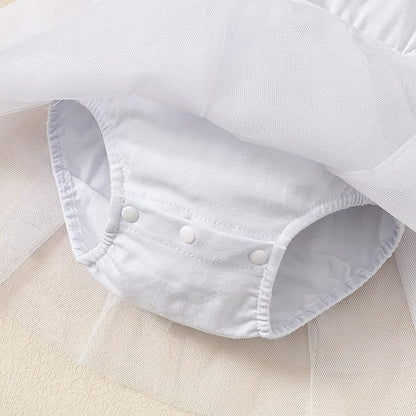 Baby Girl Clothes Infant Ruffle Sleeve Romper Dress Newborn Solid Tutu Skirt Sets Jumpsuit Headband Outfit