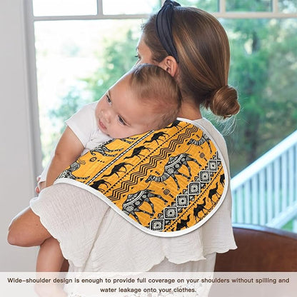 vvfelixl Burp Cloths Camel in Tribal Floral Pattern for Baby Boy Girls Baby Washcloths Burp Rags 1 Pack