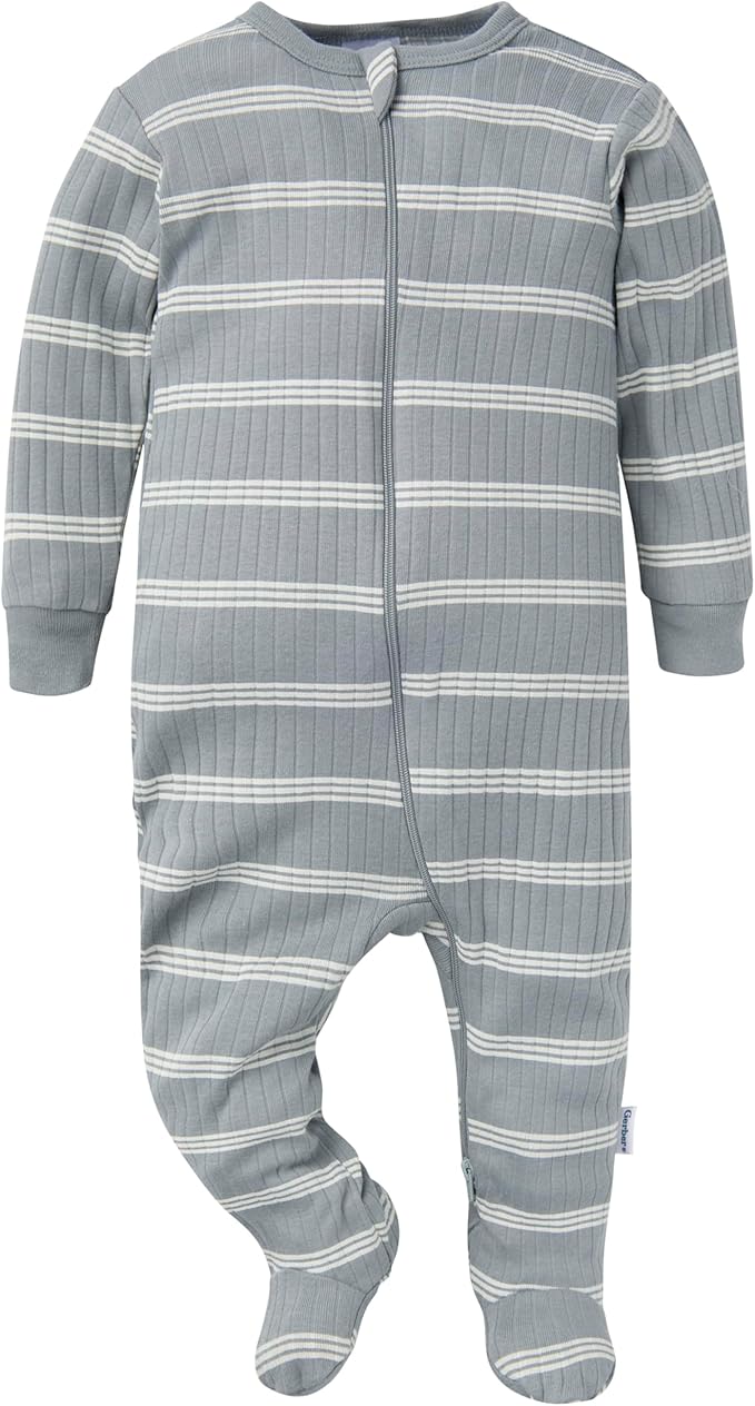 Gerber baby-girls Baby Unisex 2-pack 2-way Zip Textured Sleep 'N Play