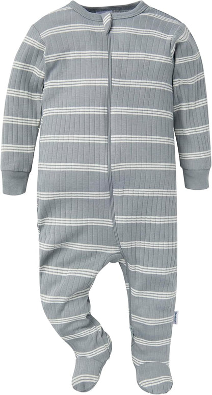 Gerber baby-girls Baby Unisex 2-pack 2-way Zip Textured Sleep 'N Play