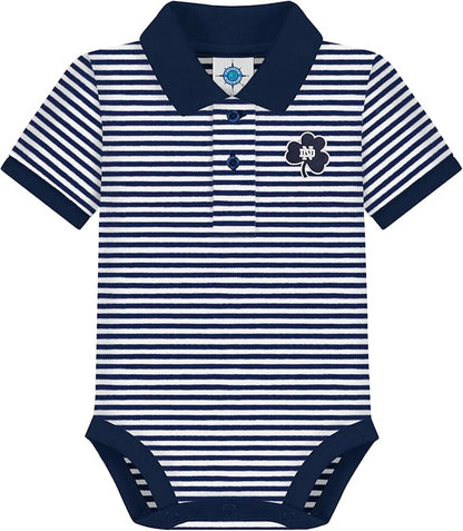 Creative Knitwear College Baby Striped Polo Bodysuit - Team Logo, Multiple Colors, for Boys & Girls (0-12 Months)
