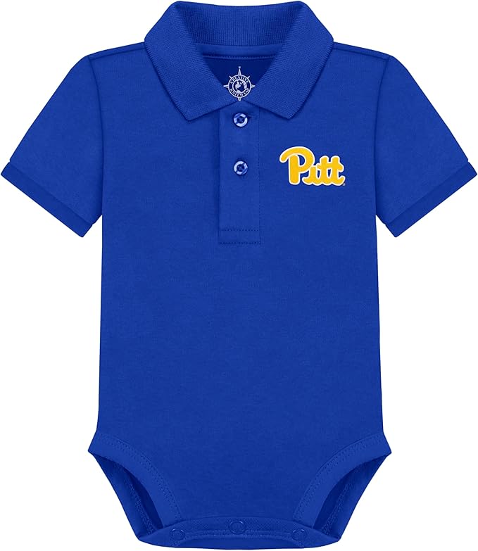 Creative Knitwear College Baby Polo Bodysuit Solid - Team Logo, Multiple Colors, for Boys & Girls (0-12 Months)