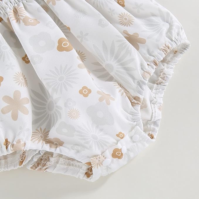 Newborn Baby Girl Bodysuit Sleeveless Halter Frill Romper One-piece Jumpsuit with Headband Summer Clothes Set