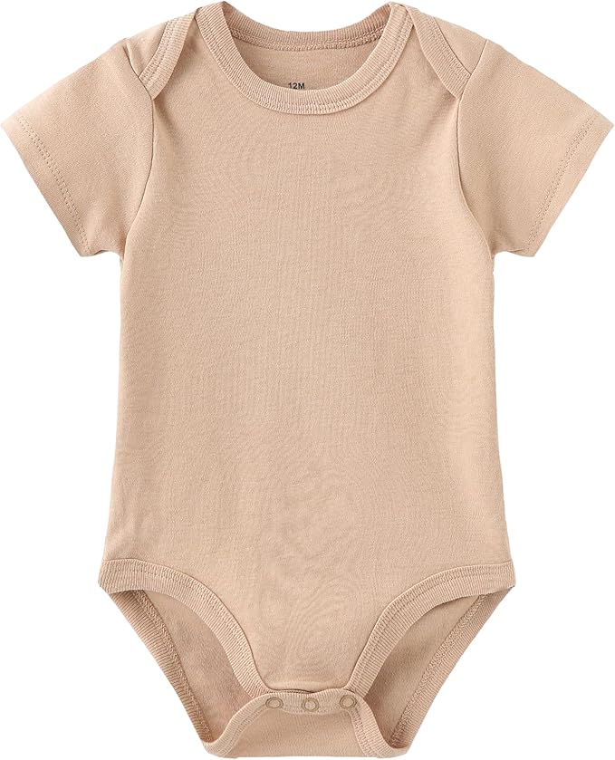 Kiddiezoom Baby Bodysuit Newborn Short Sleeve baby One-Piece Cotton 5-Pack baby clothes