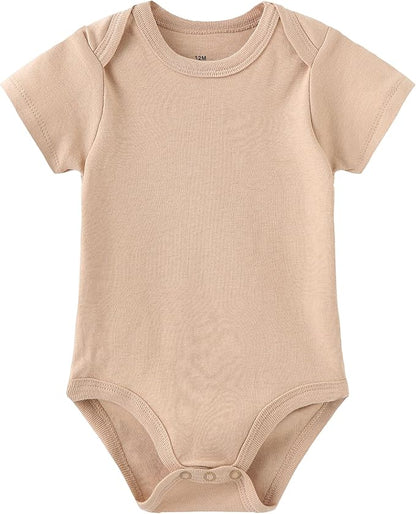 Kiddiezoom Baby Bodysuit Newborn Short Sleeve baby One-Piece Cotton 5-Pack baby clothes