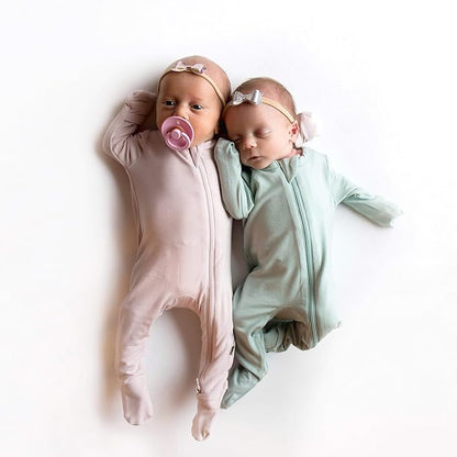 KYTE BABY Unisex Zipper Closure Footies, Rayon Made From Bamboo, 0-24 Months