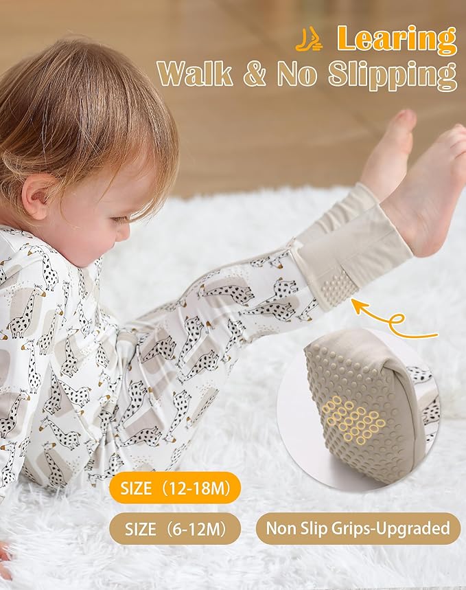 JunNeng Viscose from Bamboo Baby Boy Sleeper with Mitten Cuffs, Footless Soft Zippy Pajamas, Sleep N' Play Romper 0-18 Months