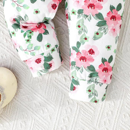 GDTOGRT Newborn Baby Girl Clothes Outfit Set Sweet Ruffle Romper, Pants and Headband 0 3 6 9 12 18 Months Infant Clothing