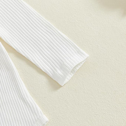 fhutpw Baby Boy Clothes 3 6 12 18 Months Ribbed Knitted Long Sleeve Romper and Pants Sets Newborn Fall Splicing Color Outfits