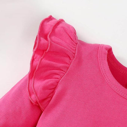 Baby Girl Solid Color Romper Infant Ruffle Sleeve Bodysuit One Piece Outfit Toddler Jumpsuit clothes