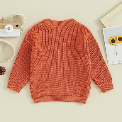 Newborn Baby Boy Girl Knit Sweater Long Sleeve Solid Winter Warm Sweatshirt Top Outfit Infant Toddler Fall Clothes