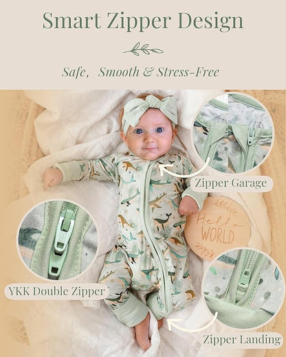 Miaoberry Pajama for Baby Boys & Girls – Viscose from Bamboo Sleepwear, 2-Way Zipper