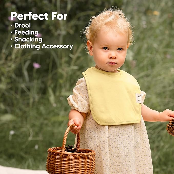 KeaBabies 8-Pack Organic Baby Bibs for Boys, Girls - Super Absorbent Cotton Drool Bibs for Baby Girl & Boy, Teething Toddler, Drooling Newborn, Ultra Soft & Machine Washable (Dawn)