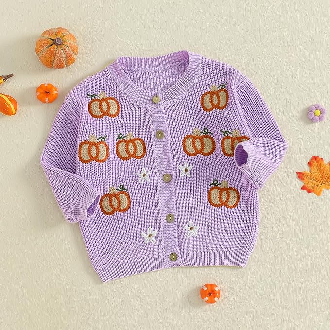 Baby Girl Cardigan Sweater Long Sleeve Button Up Knit Sweatshirt Jacket Toddler Baby Girl Fall Outfits