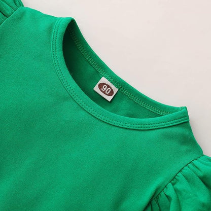 LYSMuch Toddler Baby Girls Long Sleeve Ruffle T Shirt Kids Casual Plain Solid Top Blouse T-Shirt Undershirt