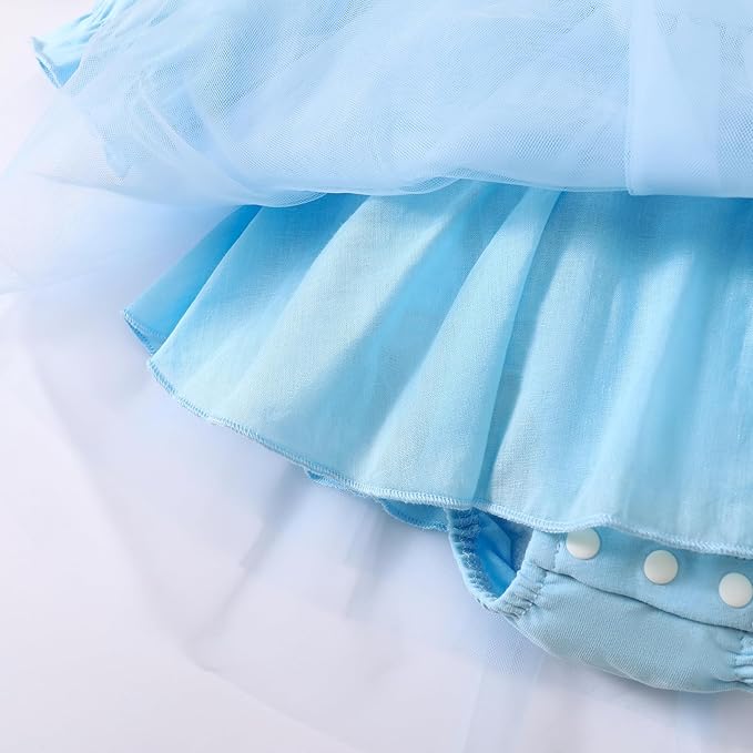 Magic Park 0-18M Infant Bodysuit Tutu Dress Baby Girl Romper Dress Toddler Solid Color Tulle Skirt Baptism Holidays Outfits