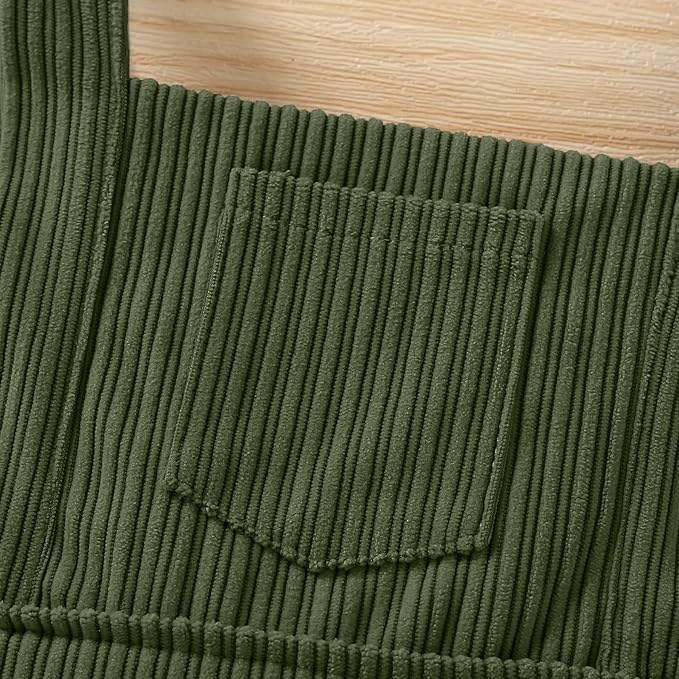 Tiny Cutey Newborn Baby Girl Clothes Bell Sleeve Romper and Corduroy Overalls Shorts Infant Girl Fall Outfits