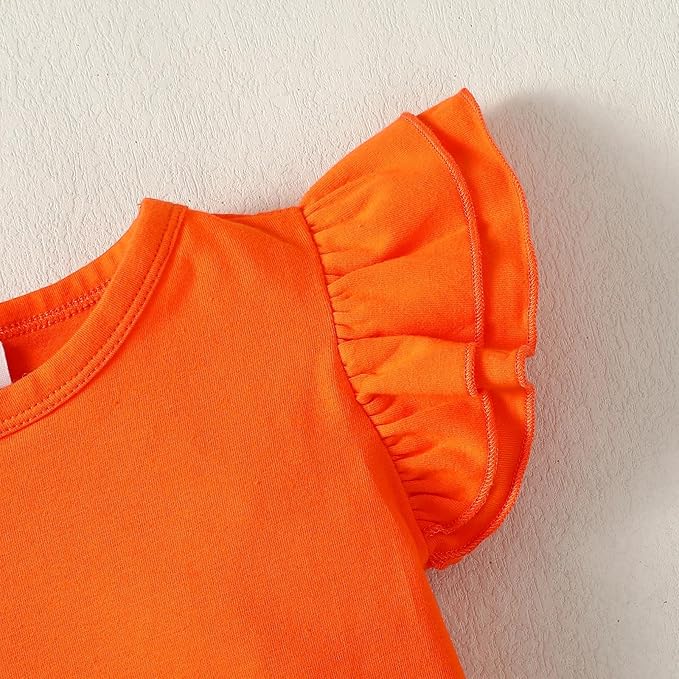 12M-14Y Toddler Baby Girls T Shirt Solid Color Blouse Ruffle Top Cotton Casual Tees Plain Shirt